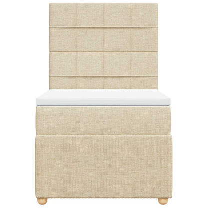 Boxspringbett mit Matratze Creme 90x190 cm Stoff