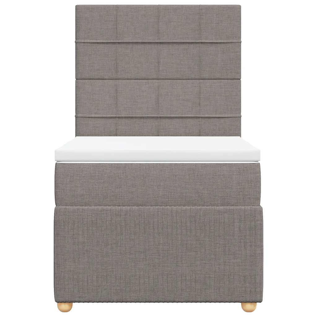 Boxspringbett mit Matratze Taupe 90x200 cm Stoff