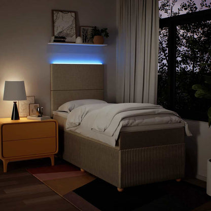 Boxspringbett mit Matratze Creme 100x200 cm Stoff