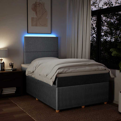 Boxspringbett mit Matratze Hellgrau 120x190 cm Stoff