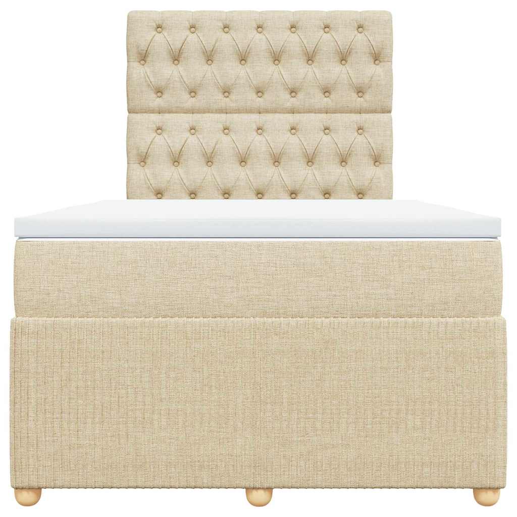 Boxspringbett mit Matratze Creme 120x200 cm Stoff