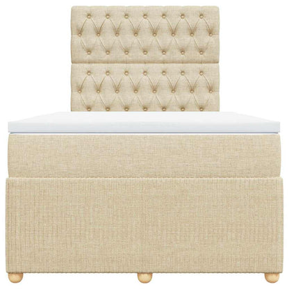 Boxspringbett mit Matratze Creme 120x200 cm Stoff