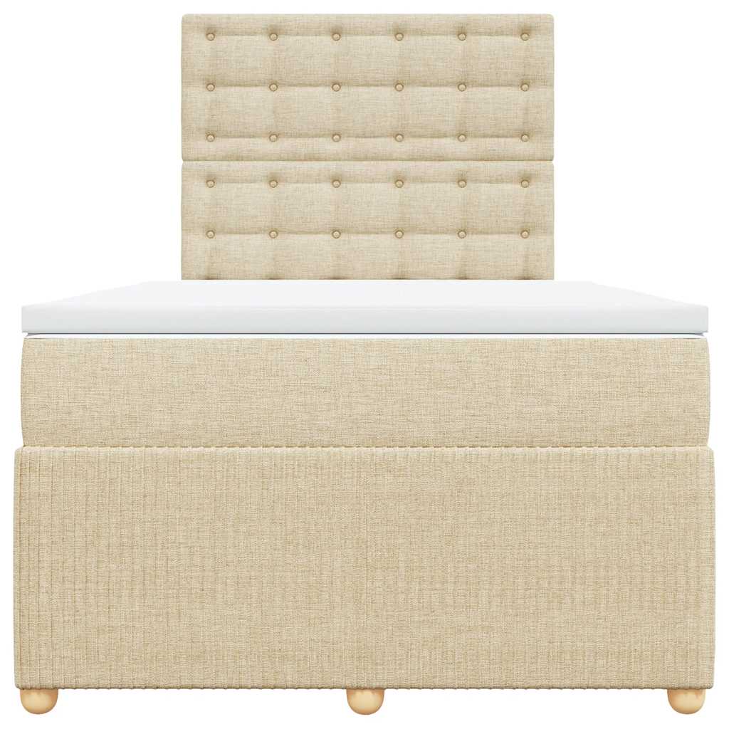 Boxspringbett mit Matratze Creme 120x200 cm Stoff