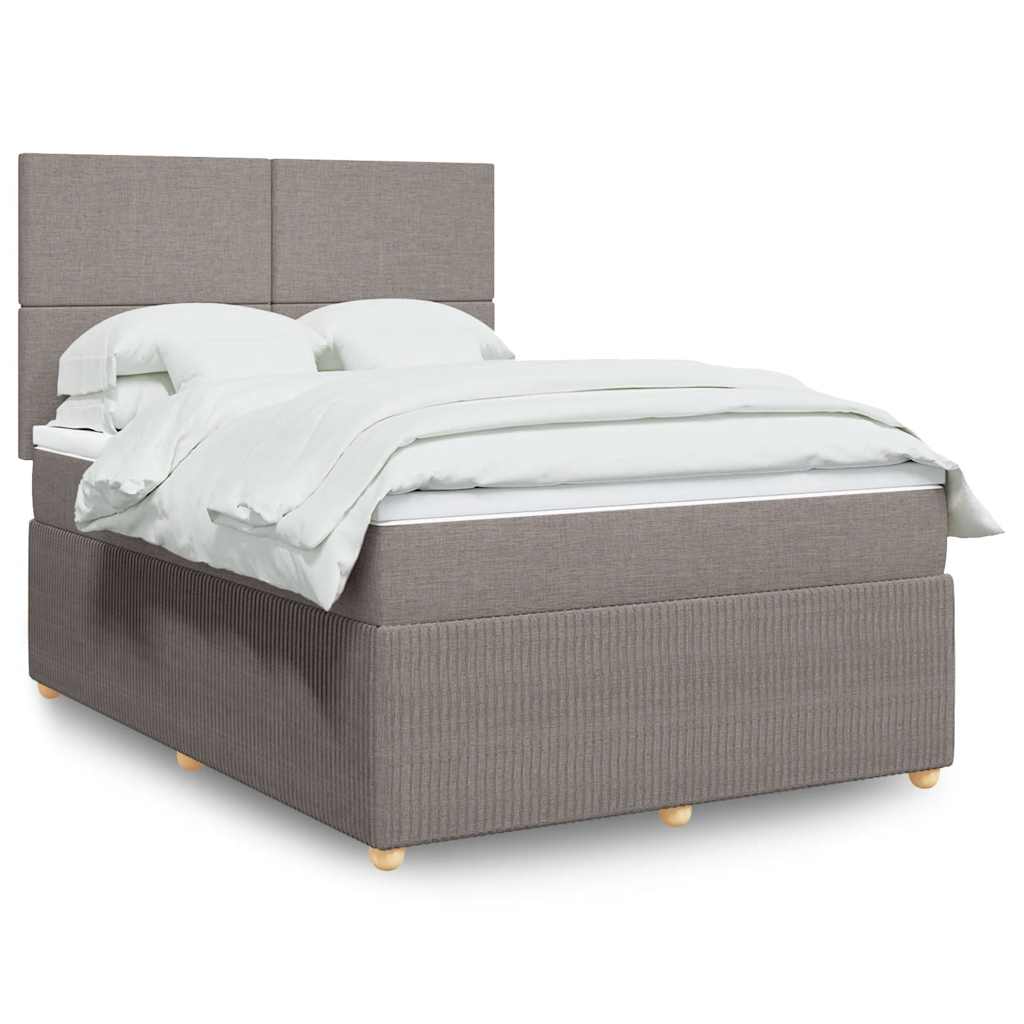 Boxspringbett mit Matratze Taupe 140x190 cm Stoff