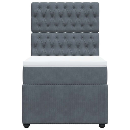 Boxspringbett mit Matratze Dunkelgrau 90x190 cm Samt