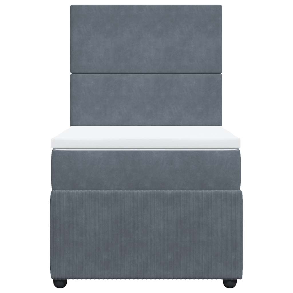 Boxspringbett mit Matratze Dunkelgrau 90x200 cm Samt
