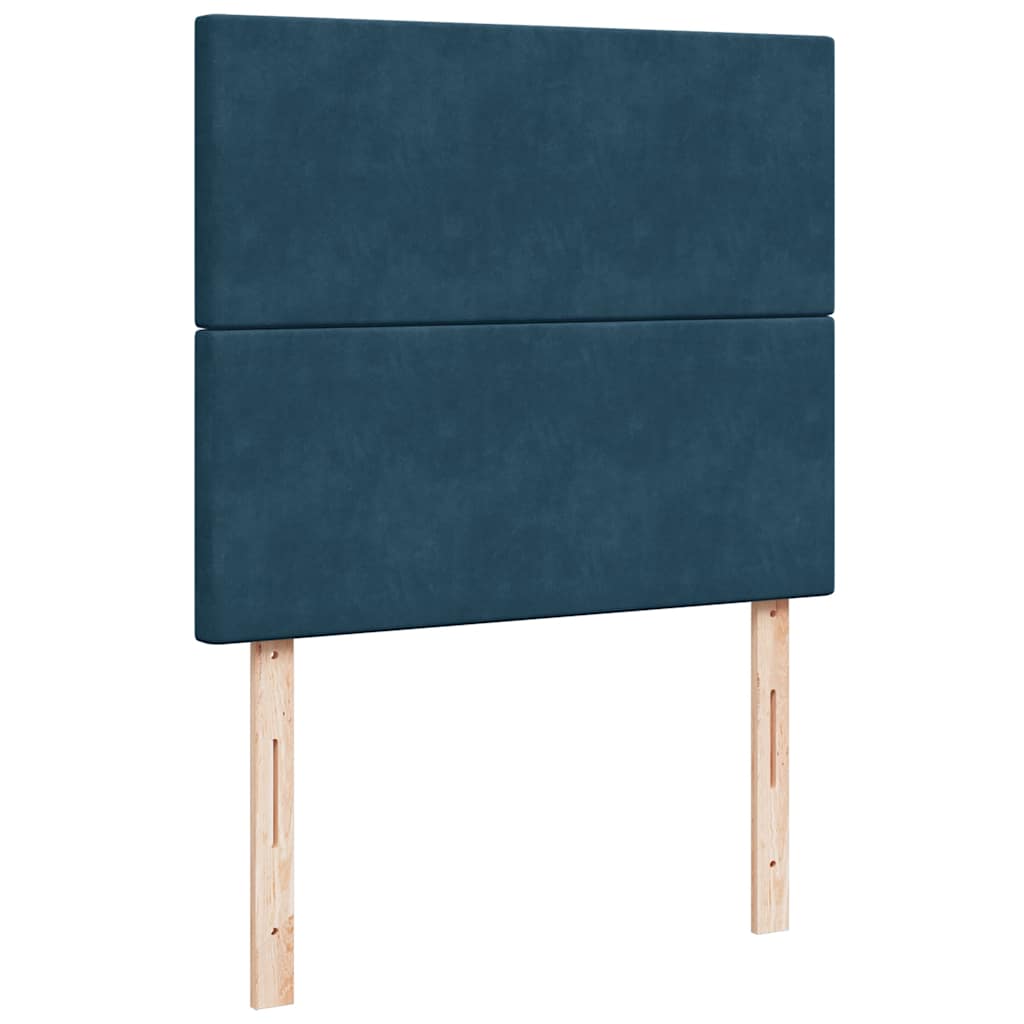 Boxspringbett mit Matratze Blau 120x190 cm Samt