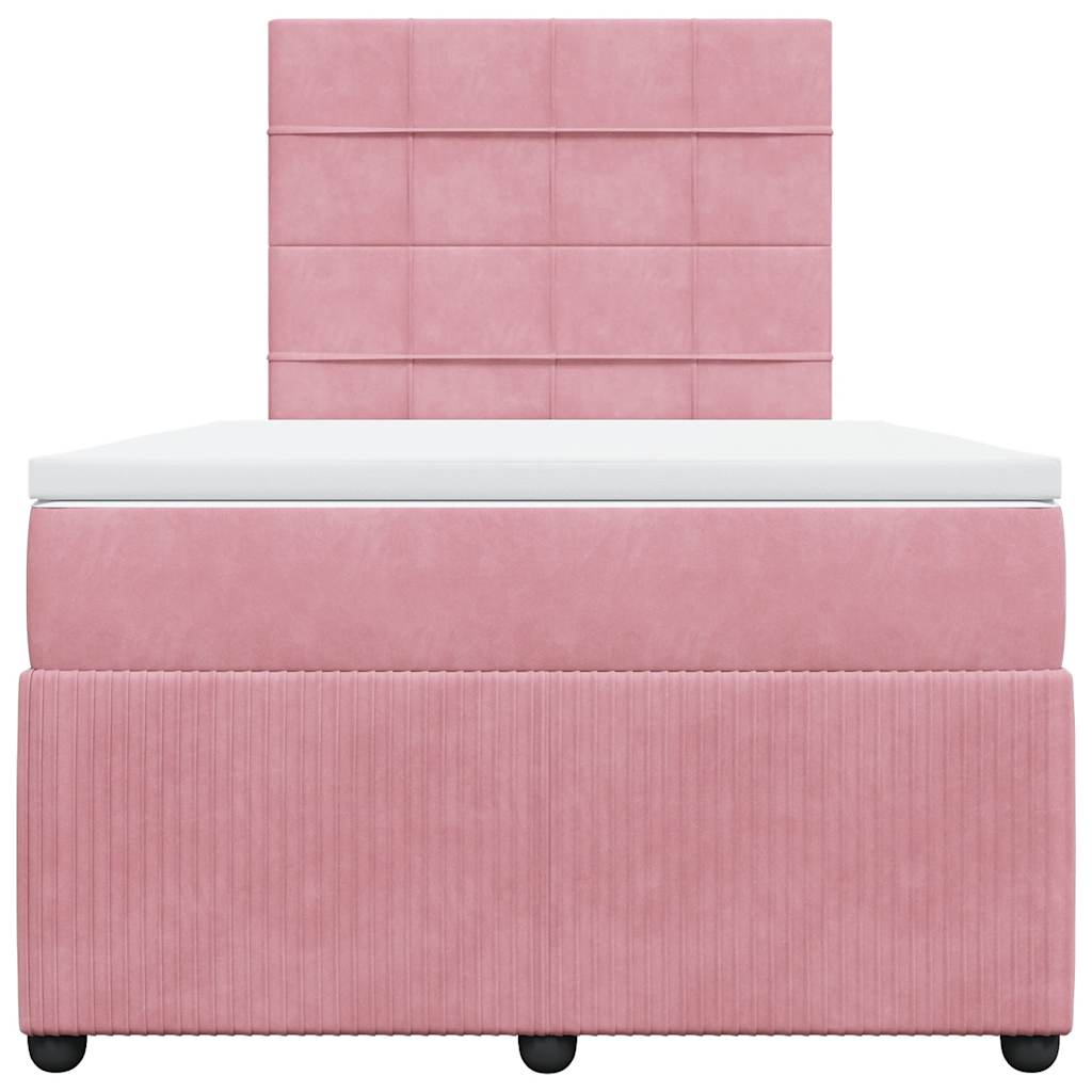 Boxspringbett mit Matratze Rosa 120x200 cm Samt