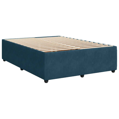 Boxspringbett mit Matratze Blau 140x190 cm Samt