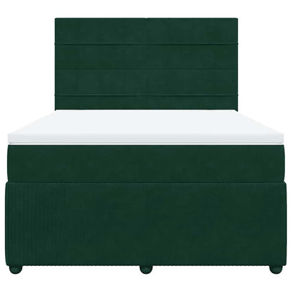 Boxspringbett mit Matratze Dunkelgrün 160x200 cm Samt