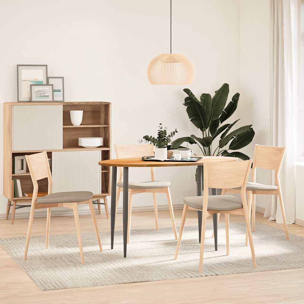 Tischplatte Hellbraun 120x60x2 cm Massivholz Eiche Oval