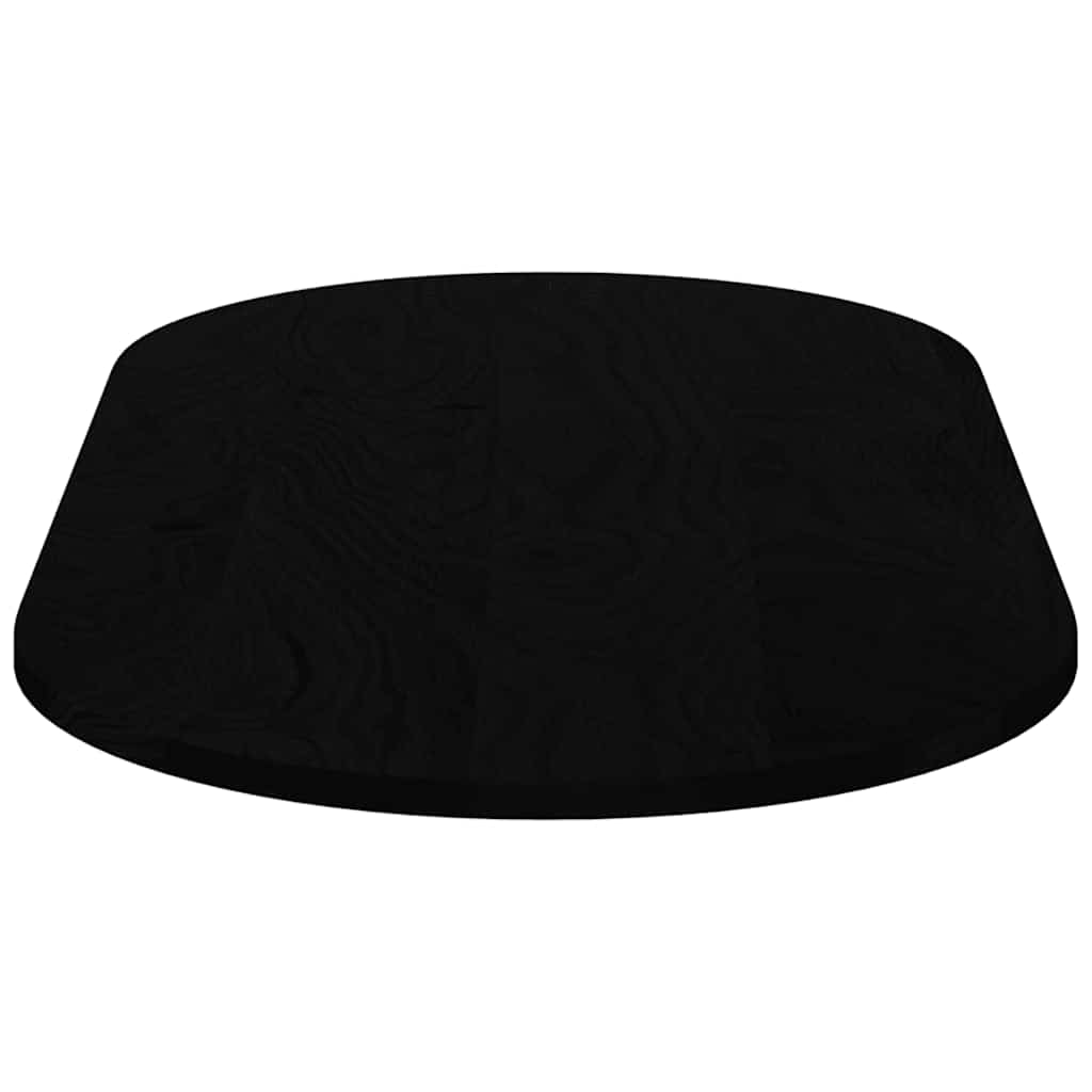 Tischplatte Dunkelbraun 120x60x2 cm Massivholz Eiche Oval