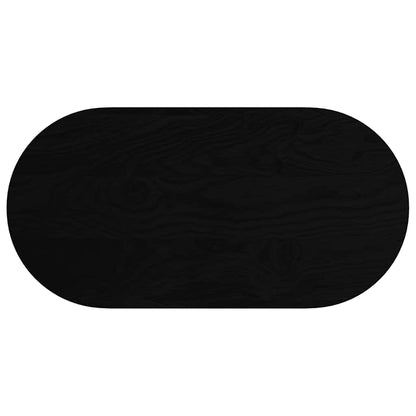 Tischplatte Dunkelbraun 100x50x4 cm Massivholz Eiche Oval