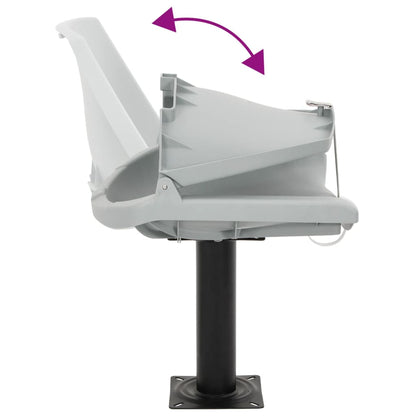 2-tlg. Bootssitz-Set Klappbar Kein Kissen Grau 48x51x41 cm