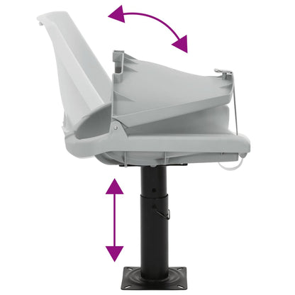 4-tlg. Bootssitz-Set Klappbar Kein Kissen Grau 48x51x41 cm