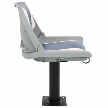 4-tlg. Bootssitz-Set Klappbar Blau und Weiß 48x51x41 cm