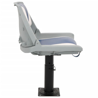 4-tlg. Bootssitz-Set Klappbar Blau und Weiß 48x51x41 cm