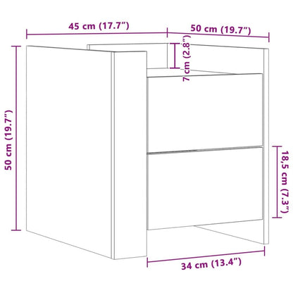 Nachttisch Räuchereiche 45x50x50 cm Holzwerkstoff