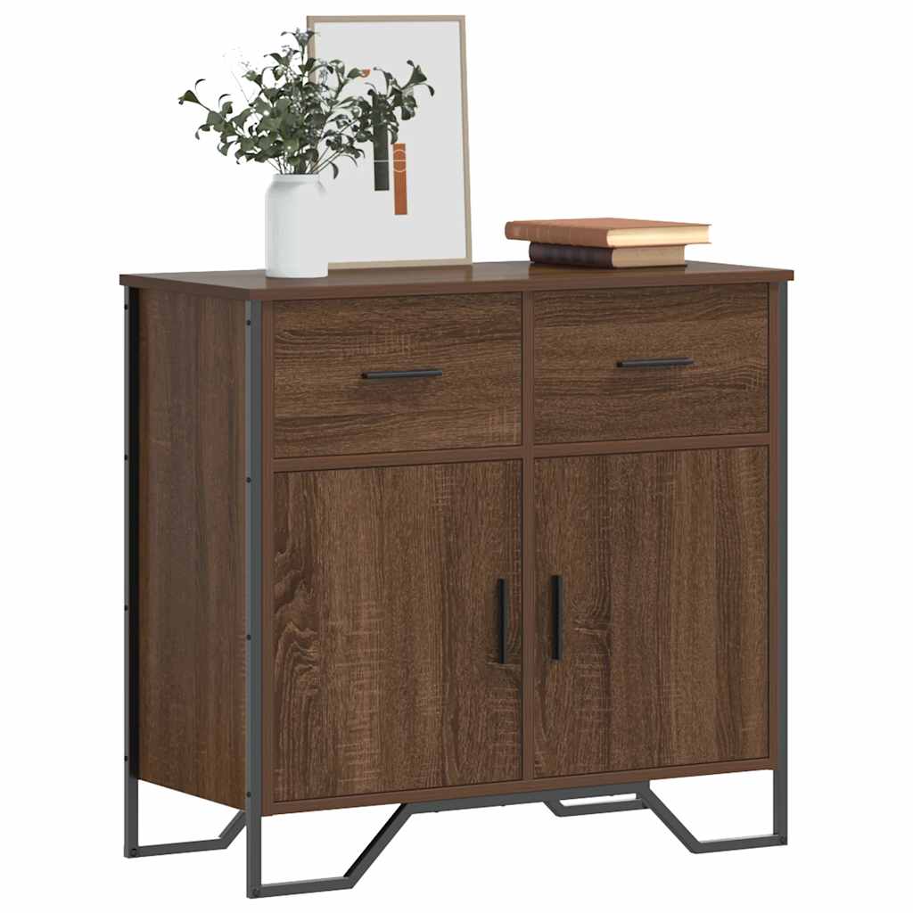 Sideboard Braun Eichen-Optik 79,5x35,5x74,5 cm Holzwerkstoff