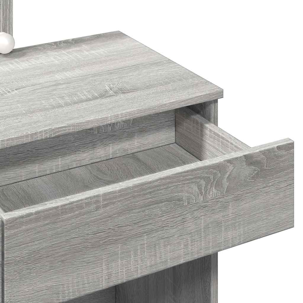 Schminktisch mit LED-Beleuchtung Grau Sonoma 100x40x130 cm