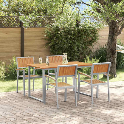 Garten Essgruppe 5 pcs Grau Massivholz Akazie