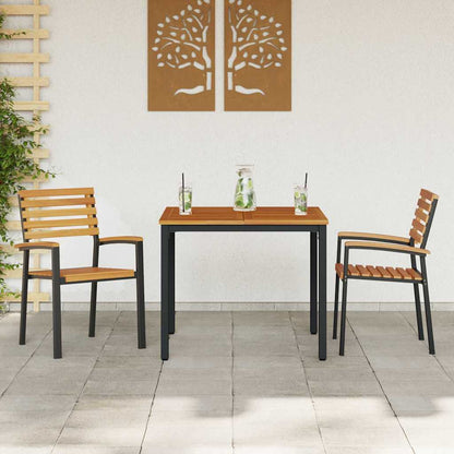 Garten Essgruppe 3 pcs Schwarz Massivholz Akazie