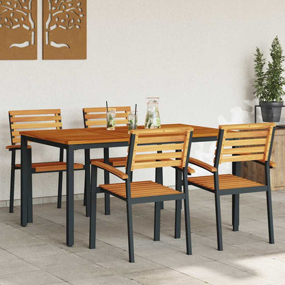 Garten Essgruppe 5 pcs Schwarz Massivholz Akazie