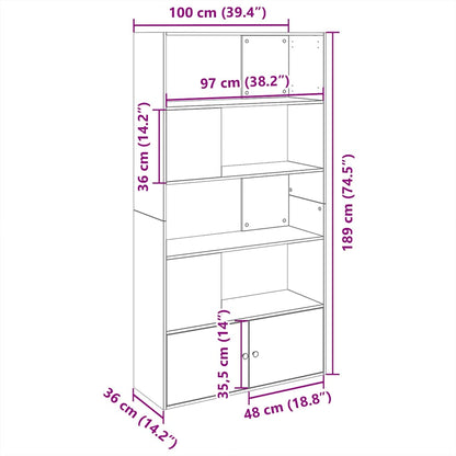 Bücherregal Sonoma-Eiche 100x36x189 cm Holzwerkstoff