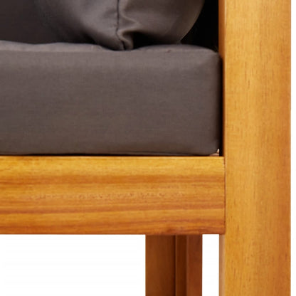 9-tlg. Gartensofa-Set mit Kissen Holz Akazie & Seil