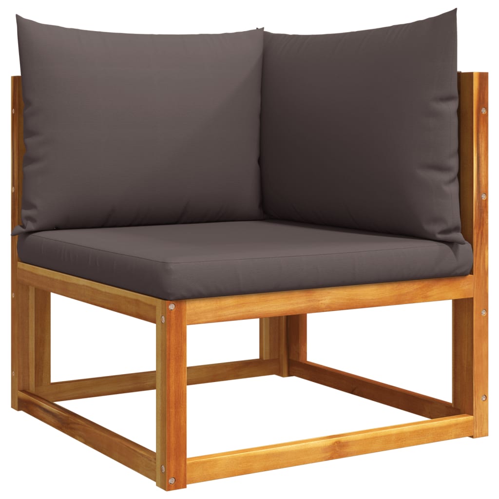 11-tlg. Gartensofa-Set mit Kissen Holz Akazie & Seil