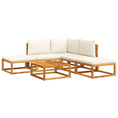 6-tlg. Gartensofa-Set mit Kissen Holz Akazie & Seil