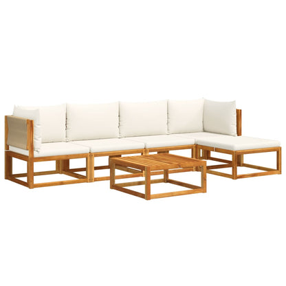 6-tlg. Gartensofa-Set mit Kissen Holz Akazie & Seil