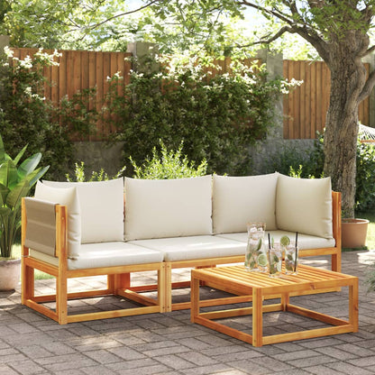 3-tlg. Gartensofa-Set mit Kissen Holz Akazie & Seil