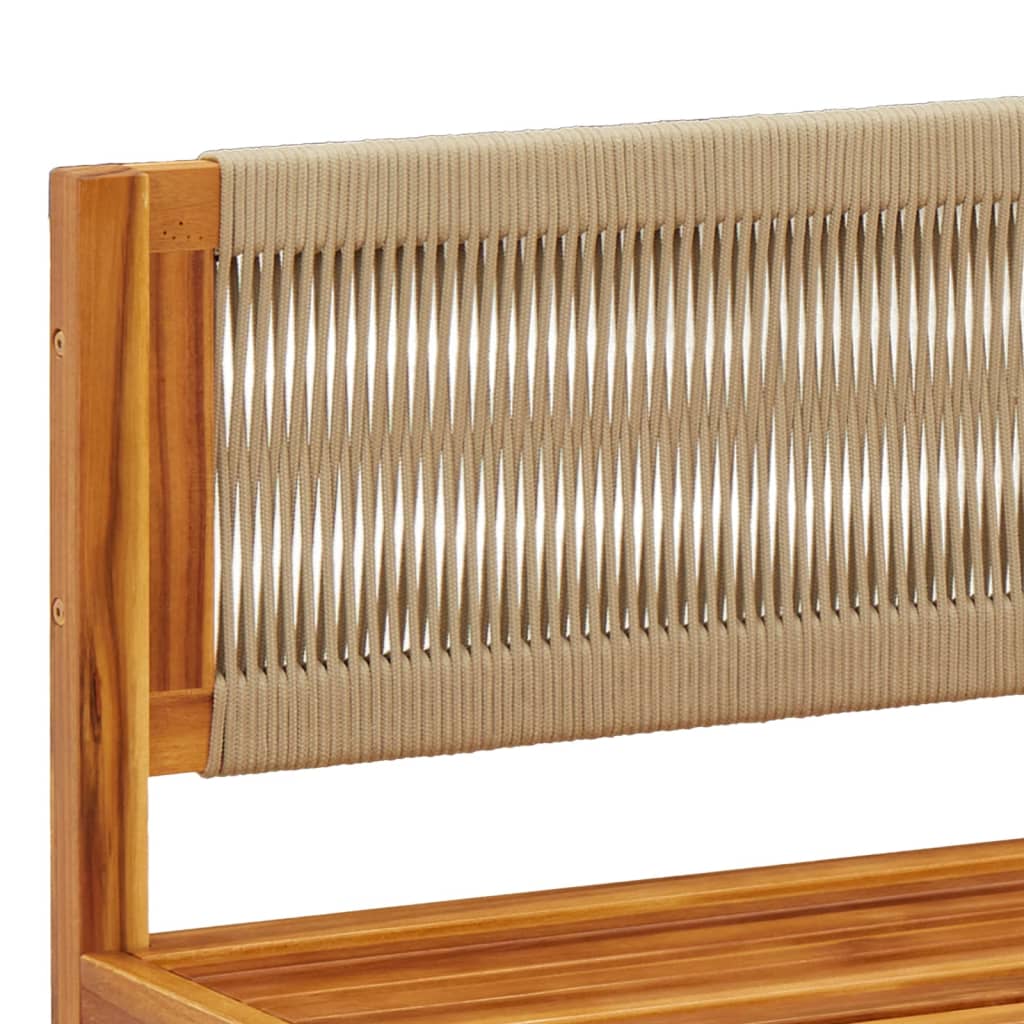 9-tlg. Gartensofa-Set mit Kissen Holz Akazie & Seil