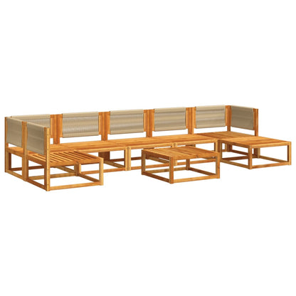 8-tlg. Gartensofa-Set mit Kissen Holz Akazie & Seil