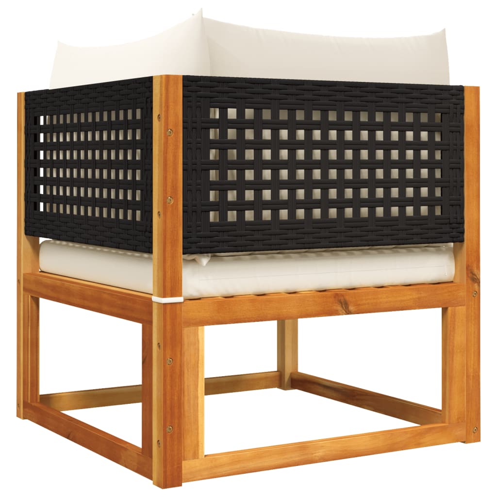 6-tlg. Gartensofa-Set mit Kissen Holz Akazie & Rattan