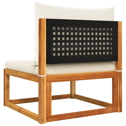 9-tlg. Gartensofa-Set mit Kissen Holz Akazie & Rattan