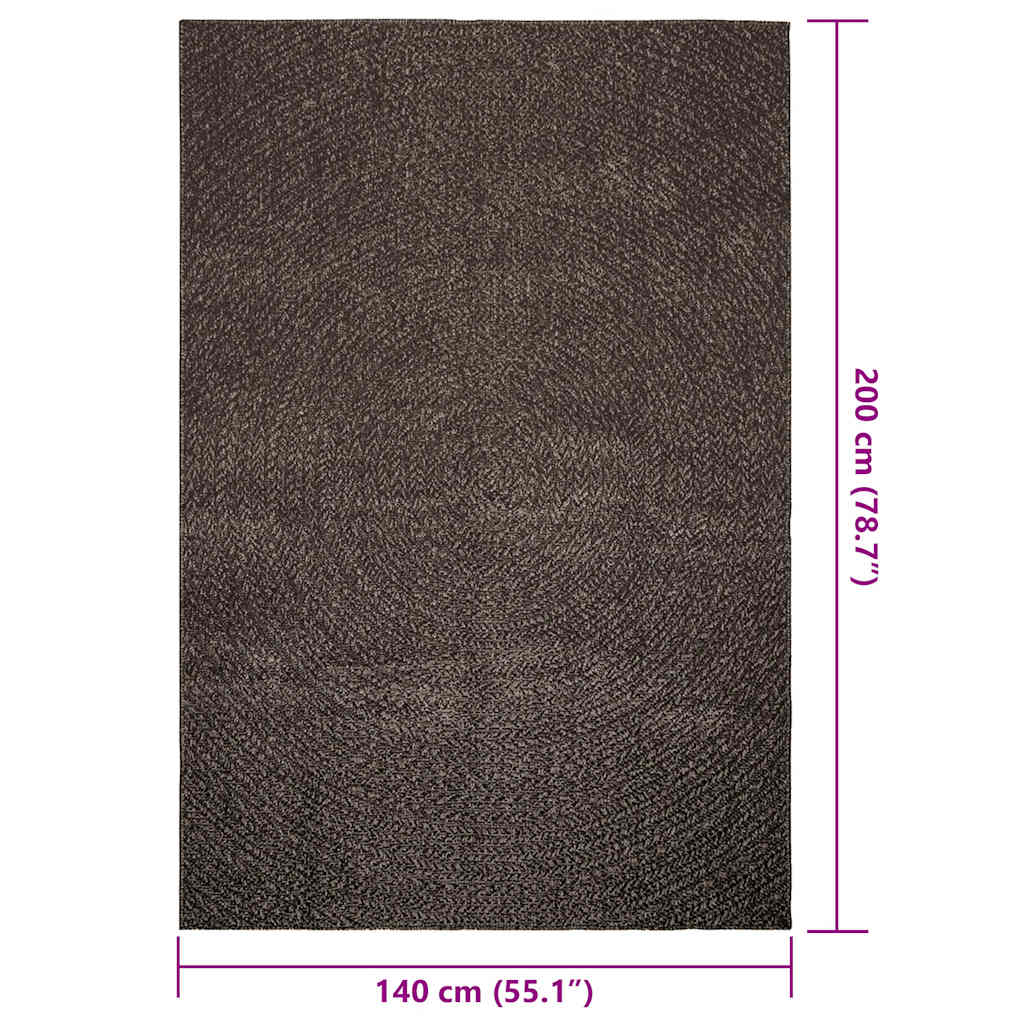 Teppich ZIZUR Anthrazit 140x200cm Jute-Optik Indoor und Outdoor