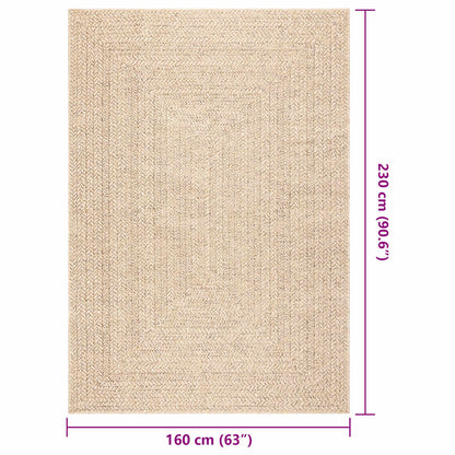 Teppich ZIZUR Beige 160x230 cm Jute-Optik Indoor und Outdoor