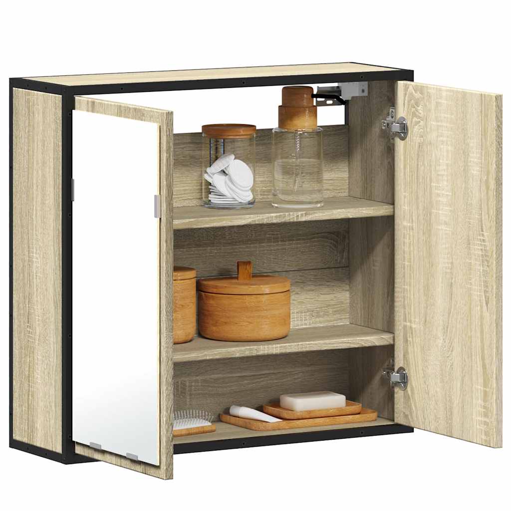Badezimmer-Spiegelschrank Sonoma-Eiche 65 x 20 x 60 cm Holzwerkstoff