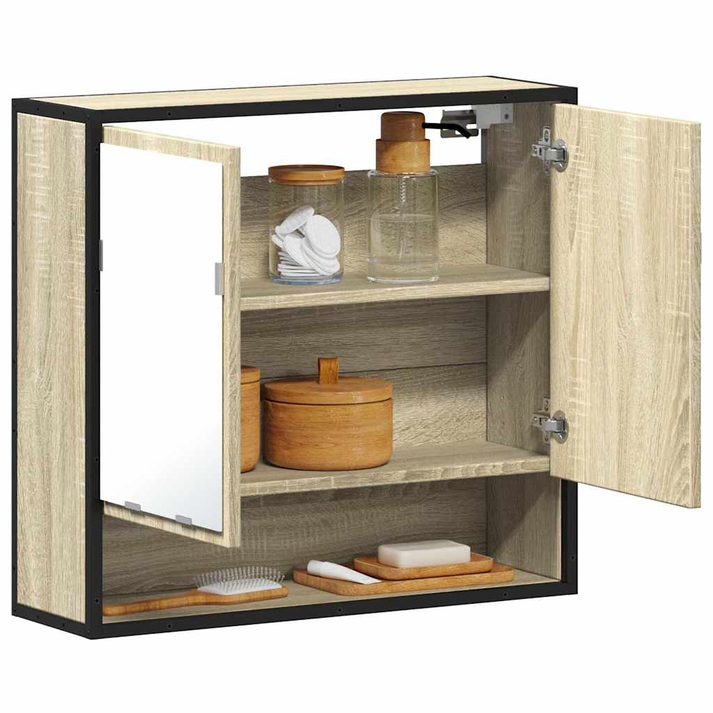 Badezimmer-Spiegelschrank Sonoma-Eiche 65 x 20 x 60 cm Holzwerkstoff
