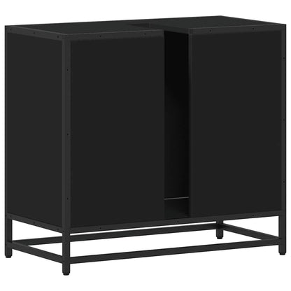 Waschbeckenunterschrank Schwarz 65x33x60 cm Holzwerkstoff