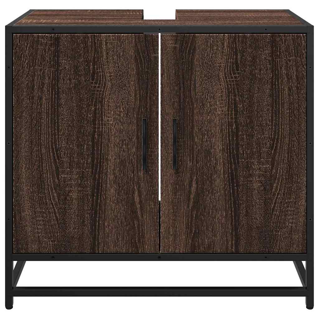 Waschbeckenunterschrank Braun Eichen-Optik 65x33x60 cm