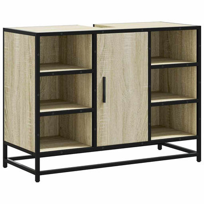 Badezimmer-Waschbeckenschrank Sonoma-Eiche 80 x 33 x 60 cm Holzwerkstoff
