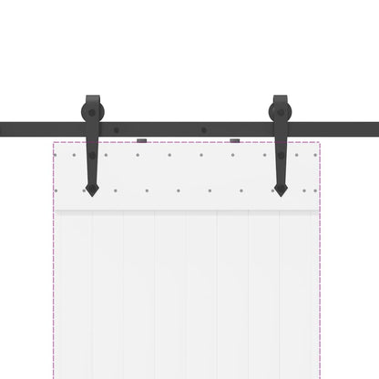 Schiebetürbeschlag-Set 152,5 cm Stahl Schwarz