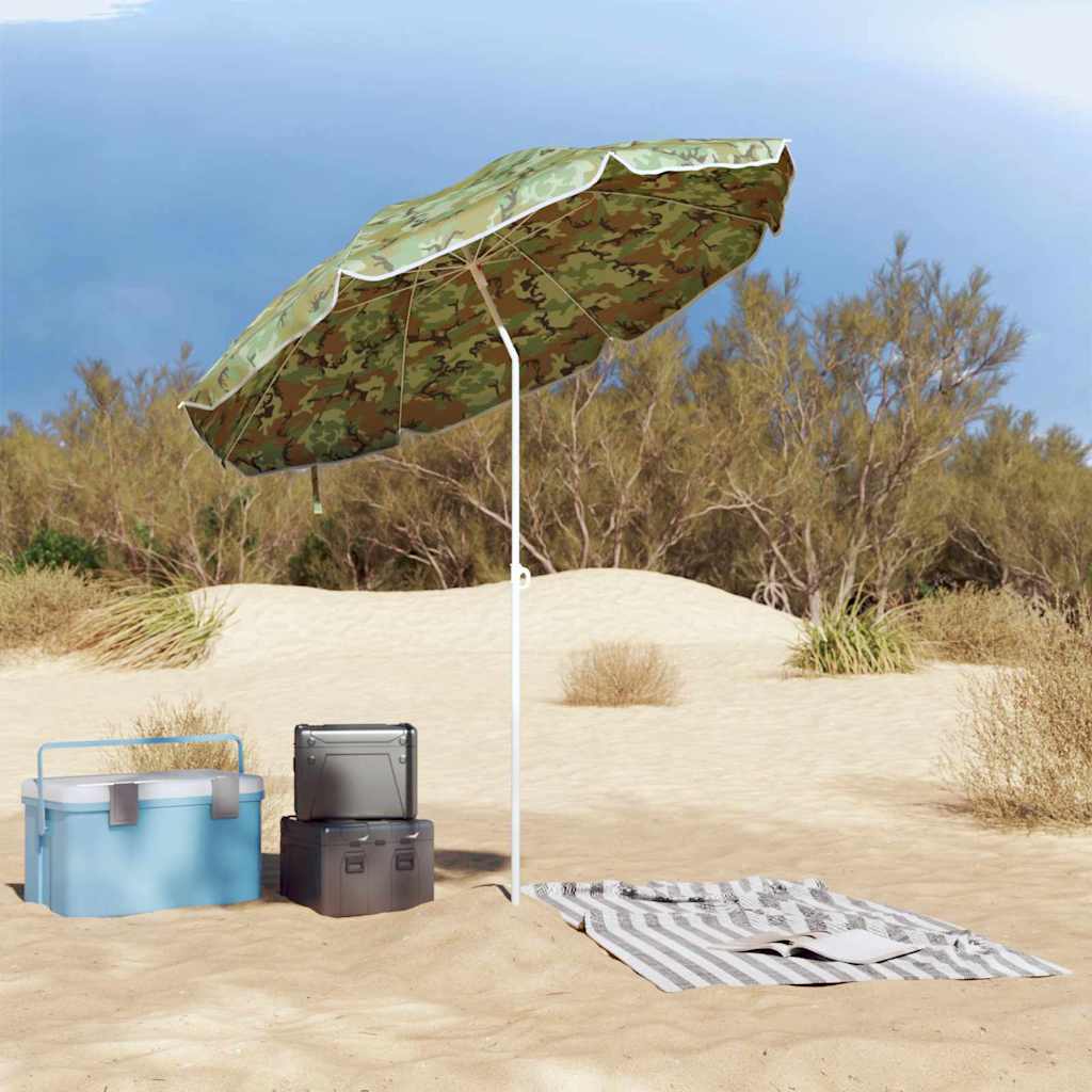 Strandparasol Tarnung 206 x 206 x 212 cm Polyester und Metall