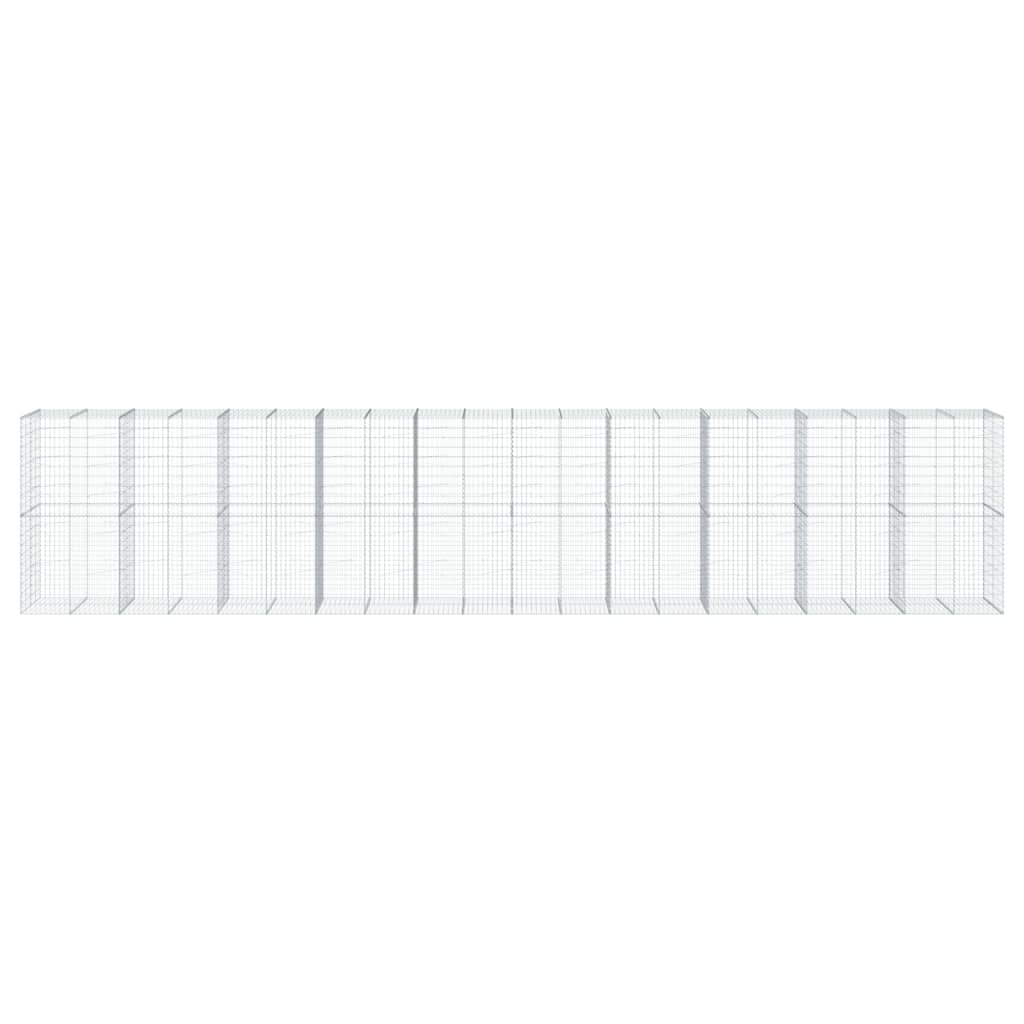 Gabione mit Deckel 1000x100x200 cm Verzinktes Eisen