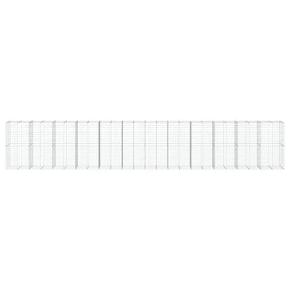 Gabione mit Deckel 1200x100x200 cm Verzinktes Eisen