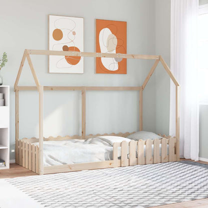 Kinderbett Hausbett 90x190 cm Massivholz Kiefer