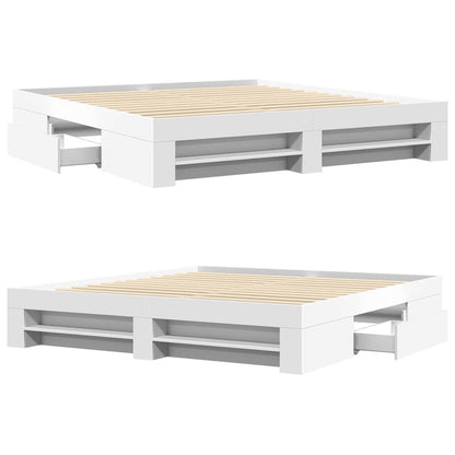 Bettgestell Weiß 200x200 cm Holzwerkstoff